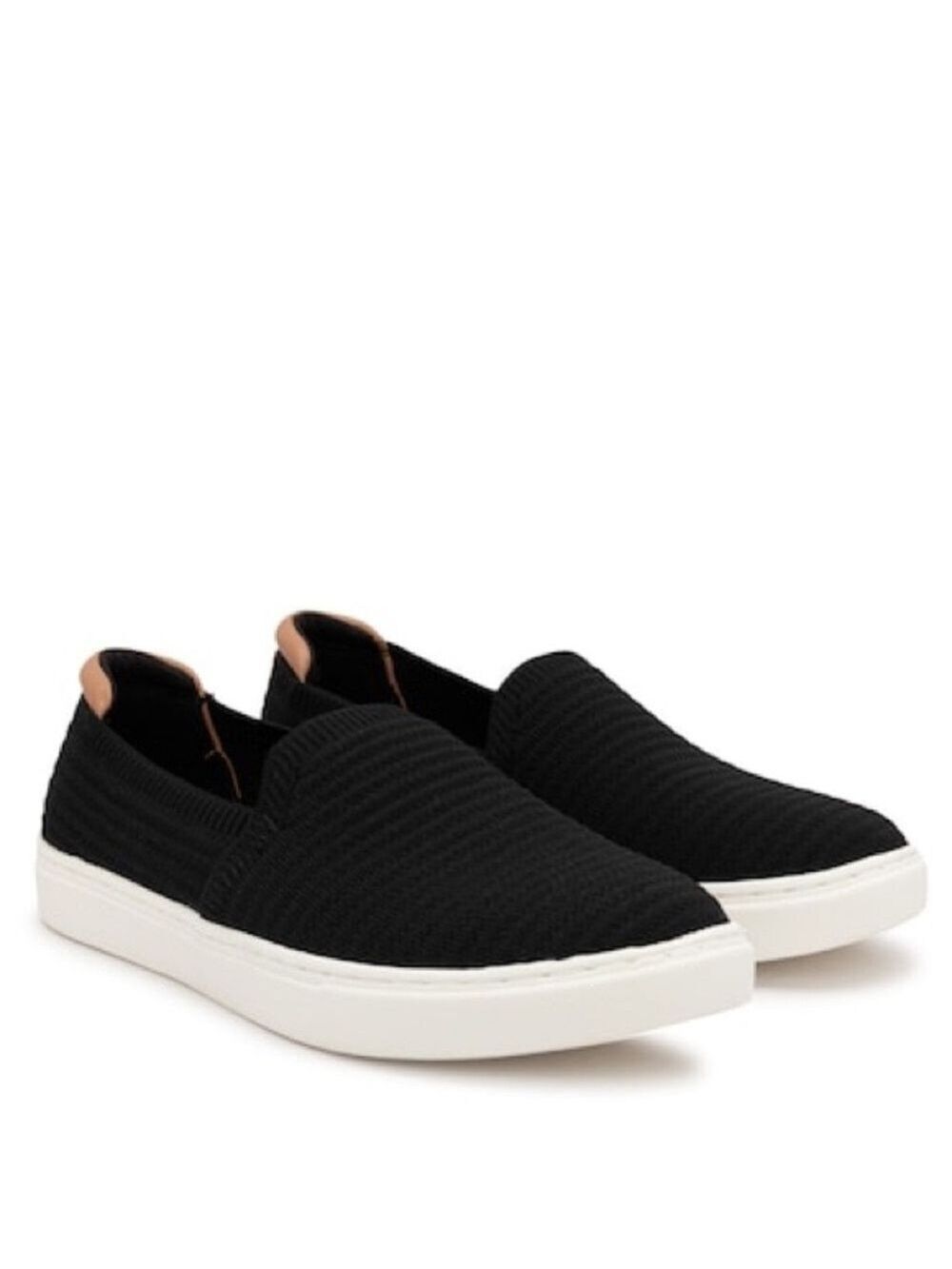 Kelly & Katie Estarr Slip-On Knitted Upper Breathable Almond Toe Black Sneaker